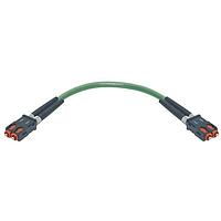 HARTING 33022110200001 Fiber Optic Cable Assemblies SCRJ Duplex Fiber Optic Cable Assembly, Double Ended, POF MM 980/1000um, PUR, 20m