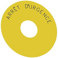 SIEMENS 3SU19000BC310GQ0 Backing Plate BACKING PLATE, YELLOW, ARRET D'URGENCE