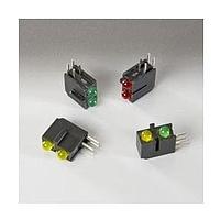 BIVAR H200CGD-RP LED Circuit Board Indicators LED Assembly, Right Angle, 3 mm LED, Bi-Level, 1 Station, Green, 565 nm
