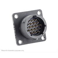 Eaton Souriau-Sunbank UTSX014E19PY Receptacles Square flange receptacle, without backshell, with 19 male solder contacts, IP68/69K in unmated conditions, keying Y