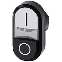 SIEMENS 3SU10013BB610AK0 Flat/Raised Button TWIN BUTTON, MOM, WHITE/BLACK