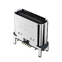 GCT (Global Connector Technology) USB4145-03-0170-C PCB Top Mount USB-C Rec 3u" Vert 16P SMT 1.7mm TH stakes H7.46mm T+R+Cap