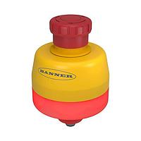 Banner Engineering SSA-EB1PLXR-02ED1Q5B Push-Pull Emergency Stop: Flush Mounting 40 mm Push Button; Environ. Rating: IP65; Lighted; Color: Red Flashing; 2 N.C. Safety Contacts; Siemens ET200Pro; 5-pin M12 QD