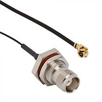 Amphenol RF 095-850-287-200 RF Cable Assemblies AMC4 Right Angle Plug to TNC Straight Bulkhead Jack 1.13 mm 50 Ohm 200 mm (7.87 Inches)