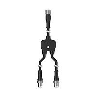 Banner Engineering CSRB-M1253.28M1253.28M1253.28 Splitter Cables Splitter Cable; 5-pin M12 female trunk; Two 5-pin M12 male branches; For dual power sources