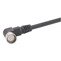 HARTING 21373400C71100 Sensor Cables / Actuator Cables M23 Single Ended Overmolded Cable Assembly, 12pin, male angled, PVC black, 10.0m