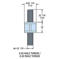 Heyco 10818F Threaded Support, Male HCBS-TMM-06 V-0 NATURAL