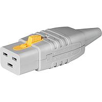 Schurter 3-152-195 Connectors 4799 Connector Rewireable 16A C19, White, 8.5 mm, 16 AWG Max Wire Size, V-Lock Cord Retention, IP40