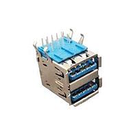 Stewart Connector SS-52000-003 USB Type A Connectors USB 3.0 - A Connector  2 Port  Stacked Right Angle Receptacle  Shielded