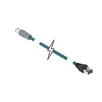 Molex 1201080407 Ethernet Cables / Networking Cables M12 4P(D) MM ST/RJ45 20M SHLD TPE TEAL