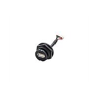 Amphenol LTW UA-20PMFP-LC7002 USB Type A Connectors USB, Type A 2.0, Plastic, 1.5A, Male Connector, Circular, 2 Points Lock, Press Fit, Receptacle With Cable/Wire, Length 50mm, IP67