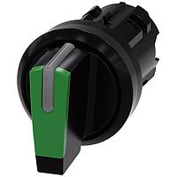 SIEMENS 3SU10022BM400AA0 Short Handle SEL SW, 3POS, MOM, SHORT HANDLE, GRN