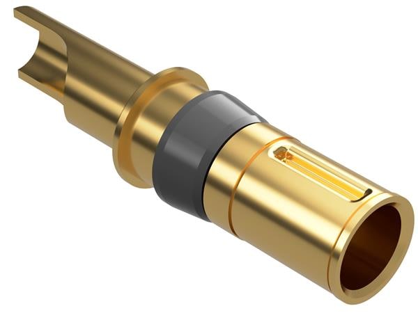 D-sub connector contact components for signal, power, and coax applications