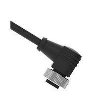 Banner Engineering MBCC-433RA Sensor Cables / Actuator Cables Cordset: Single Ended 7/8 in; 4-pin Right-Angle Female; 10 m 4x18 Black PVC Jacket; Nickel-Plated Brass Coupling Nut