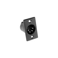Amphenol Audio AC4MPNZB Connectors 4P Male Black Finish Narrow Flange