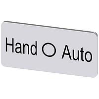 SIEMENS 3SU19000AC810DD0 Labeling Plate, Hand O Auto INSCR. LABEL,SILV 12.5X27MM, HAND O AUTO