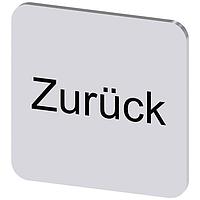 SIEMENS 3SU19000AF810AG0 Labeling Plate, Zurueck INSCR. LABEL, SILVER 22 X 22MM, ZURUECK