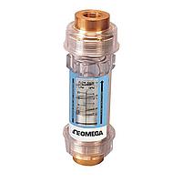 OMEGA FLC-W16 Clear In-Line Variable Area Flow Meters (30 GPM, 1 in, NPT Female)