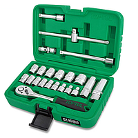 TOPTUL GCAI2203 Professional Grade 3/8" DR. Flank Socket Set (22 pcs, 12PT)