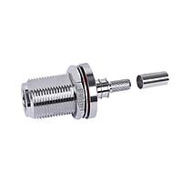 Amphenol Times Microwave Systems EZ-195-NF-BH-X Connectors N-female (jack) bulkhead crimp connector, non-solder pin, no braid trim