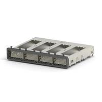 AMP Connectors - TE Connectivity 2007668-1 QSFP 1X4 QSFP CAGEASSY BEHIND BZL LP HOLDR