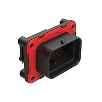 Amphenol SINE Systems ATS13-34PA2-BM01 Receptacles 34 Position PCB Receptacle with Sealed Flange, Pin, Right Angle, Contact Size 20, Double Latch, Self-Threading,  Keyed A, Black
