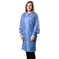 Desco 73613 Lab Coat with Knitted Cuffs (Blue, Large)