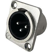 Io Audio Technologies IO-XLR3-M-JL Connectors 3-Pin XLR, Male, Plug, Nickel Housing, Solder Cups, Silver Contacts
