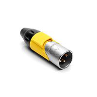 Amphenol Audio AX3M4M-AU Connectors 3P PIN M PLUG GLD W YLW MRK SLEEVE