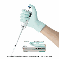 DaiHan SL.Glo6132 Gloves, Latex Exam. Vitamin Coated, Texture, Powder Free, M
