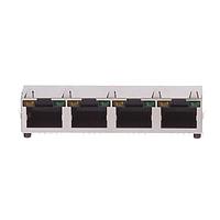 Same Sky (formerly CUI Devices) CRJ047-L3-TH Modular RJ jack, 1x4 port, 8P8C, 6u, shielded, spring tabs, Y/G LED