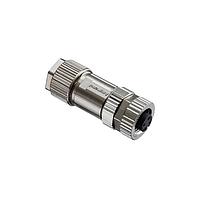 Amphenol LTW MSAS-03BFFB-SL7001 Sensor Cables / Actuator Cables M12 Circular Metric Connector, A Code, Metal, 4A, 03 pins, Female Connector, Female Contact, Straight, Screw Thread, Screw-in, Field Installable, F4.0 - F8.0mm, IP67 Mated