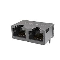 Amphenol Commercial Products RJE492886401 Connectors Low Profile CAT6 RJ45 - 2 Port without LED, Shielded without EMI Tabs
