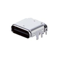 Same Sky (formerly CUI Devices) UJ32-C-H-G-DSMT-P24-TR USB Type C Type C, 3.2, Horizontal, Gold plated 3u, Double Surface Mount Tail,24 pin, T&R