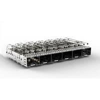 AMP Connectors - TE Connectivity 2007250-1 SFP Cage 1x6 EMI Shield w/Springs and LP