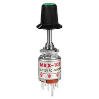 NKK Switches MRX108-BF Rotary Switches SP W/ 2-8 POS SMALL KNOB GRN