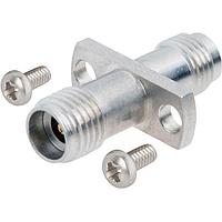 Amphenol SV Microwave 1116-6092 RF Adapters - Between Series 2.92mm Female to 2.4mm Female Flange Mount Adapter, 2 Hole, with Screws