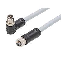 Molex 1205010120 Sensor Cables / Actuator Cables M12 Double-Ended Cordset 5 Poles  Female to Male (90) 14 AWG Gray 5.0m  Lngth