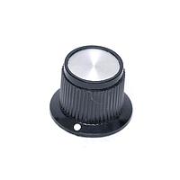 APEM MPK50B1/8 Cylindrical Knob with Skirt BLACK FLUTTED KNOB