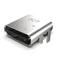 GCT (Global Connector Technology) USB4085-GF-A PCB Top Mount USB Type C, 2.0,  Rec, TH , G/F, RA , Top Mnt, T & R