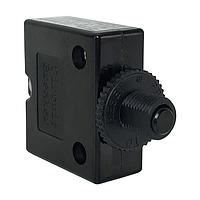 Carling Technologies CLB-053-27E3N-W-A Thermal 1-pole, Push-To-Reset Button, 125-250 VAC/ 32 VDC 5 amp circuit breaker,  interrupting capacity 0.250 Tab (Q.C.) terminals 3/8" 27 UNS Front Panel Plastic Bushing with Round Plastic Nut UL 1077 Recognized cUL UL 1500 Recognized