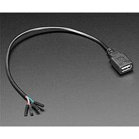 Adafruit 4449 USB and Power USB Type A Jack Breakout Cable with Premium Female Jumpers - 30cm long