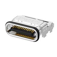 GCT (Global Connector Technology) USB4745-15-A PCB Top Mount Sealed USB3.2 Gen 2 Type C Receptacle, 24-Pin, Horz, SMT, PCB Top Mount, IP68, 15 Gold