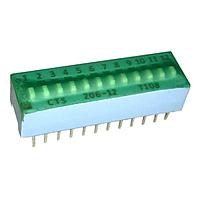 CTS Electronic Components 206-12ST DIP Switches SPST 12 switch sections