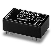 Cincon EC3AB33S Isolated DC-DC Converter, 3 Watt, 2:1 Input Range, 500VDC min. Isolation, Non-Conductive Black Plastic, 36-72VDC Input, 15VDC Output, SMD