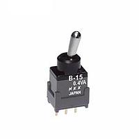 NKK Switches B15JP Process Sealed Subminiature Antistatic Toggles SPDT ON-(ON) .248 BAT STRAIGHT PC .4VA