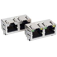 HALO Electronics HCJT2-8041K-L12 Modular Shielded 1X2 Tab Up RJ45 G/Y LED