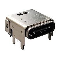 Adam Tech USB-C40-S-RA-CS67-SMT-WP-BK-30-TR Receptacles USB C 4.0 Receptacle, R/A SMT, 24P, CH 1.5mm, IPX8