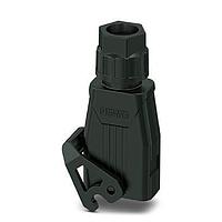 PHOENIX CONTACT 1012521 Heavy Duty Power Connectors Coupling housings COM  with single locking latch  material: PA  cable outlets: 1  straight  height: 68 mm  cable gland: with  support sleeve: no  1x M25  Standard