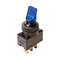 Shin Chin R13-110B-01-R(VDC) Toggle Switches 20A/12VDC 3P SPST/ON-OFF/0.25"SQ Red Light